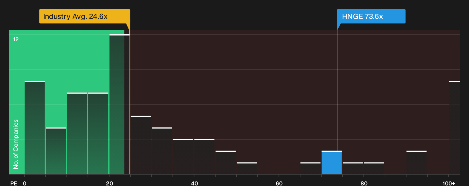 NYSE:HNGE P/E Ratio as at Oct 2026