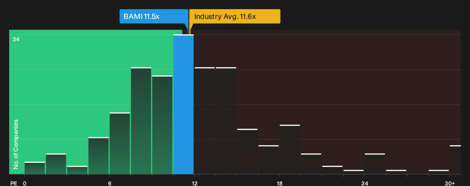 BIT:BAMI P/E Ratio as at Oct 2026