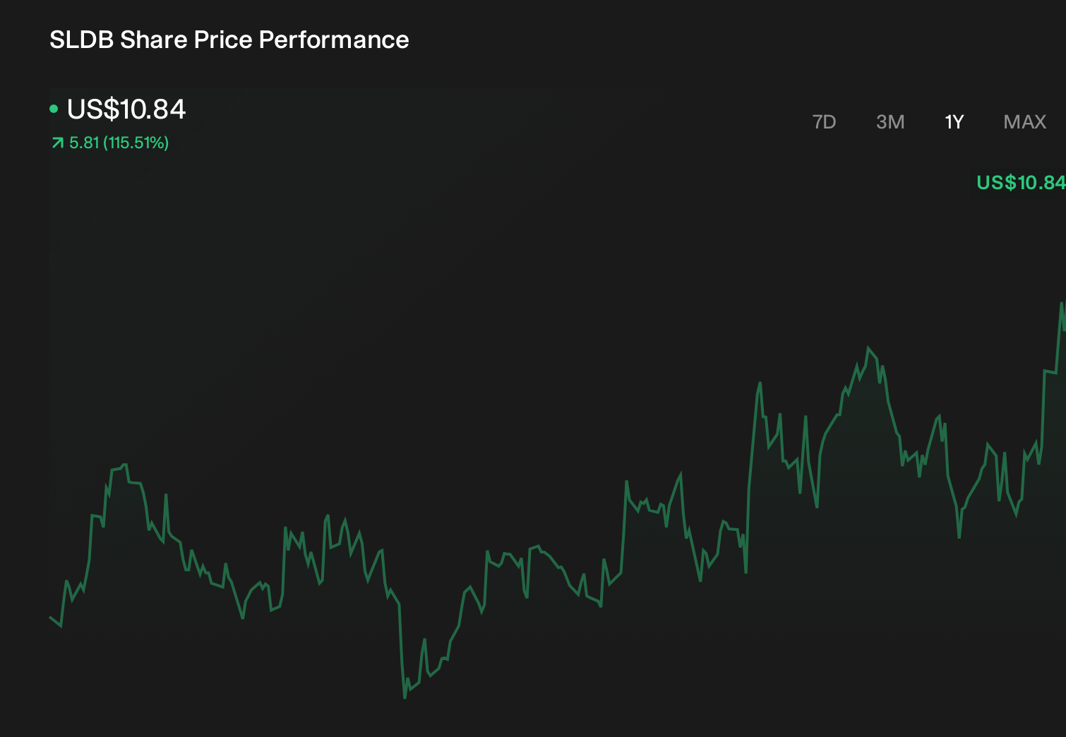SLDB 1-Year Stock Price Chart