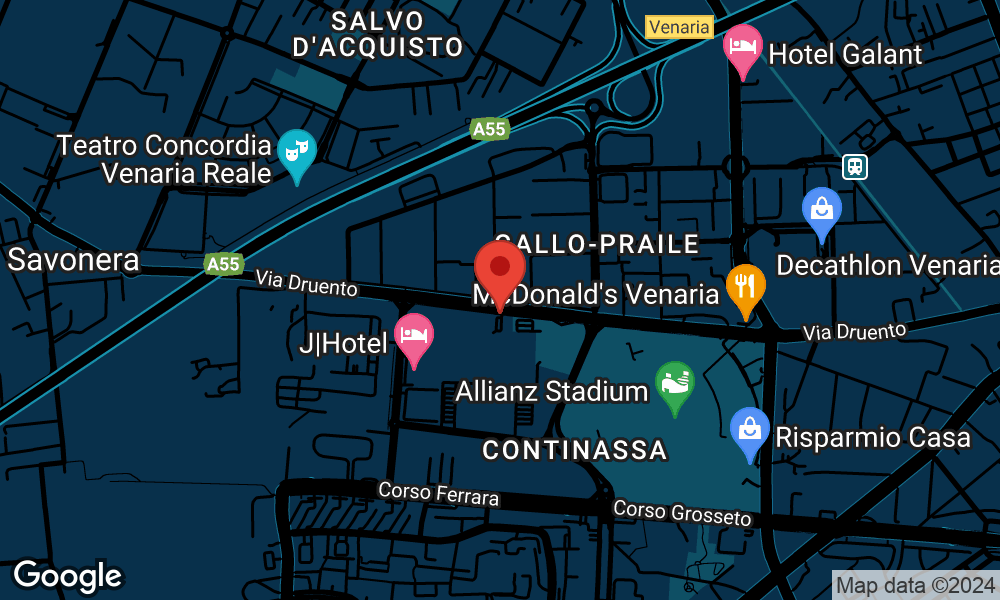 Juventus Football Club S.p.A. headquarters, provided by Google