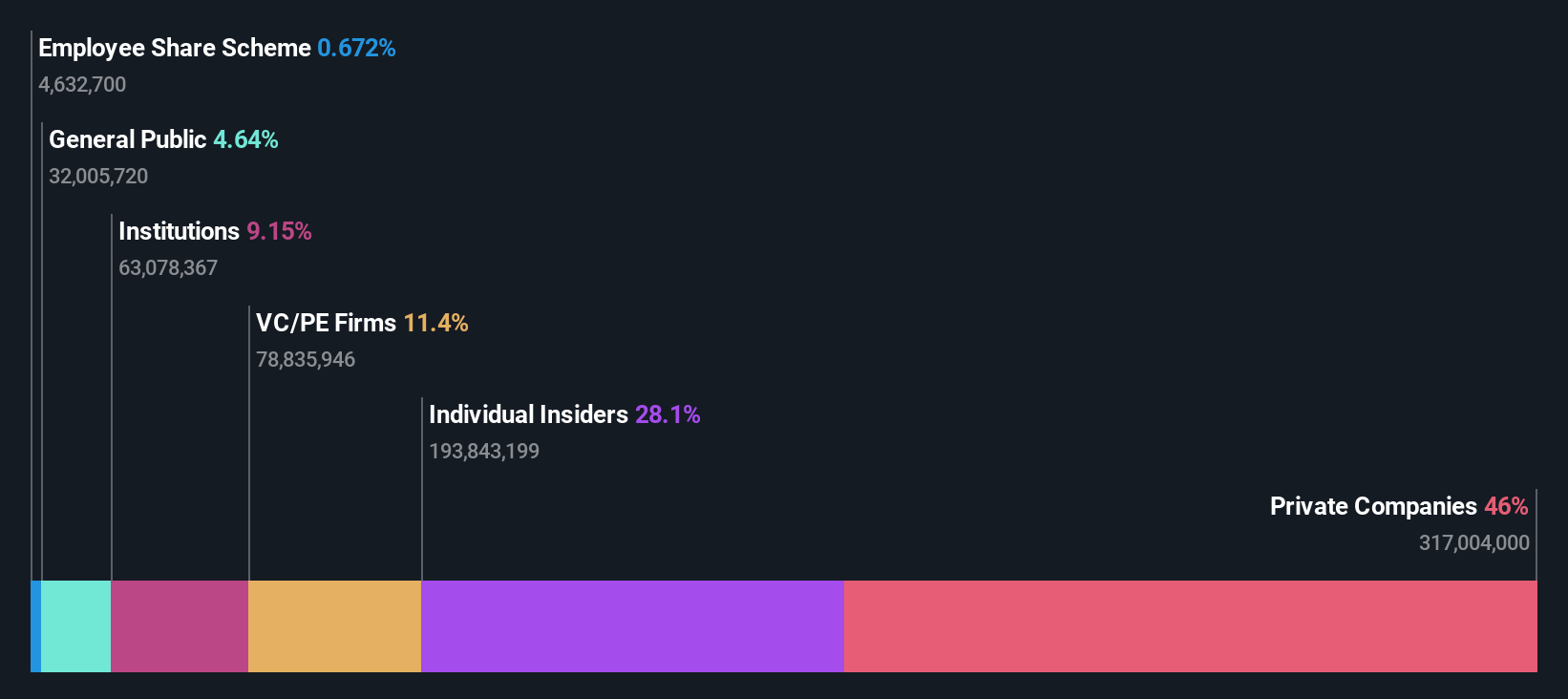 SZSE:001313 Ownership Breakdown as at Oct 2024