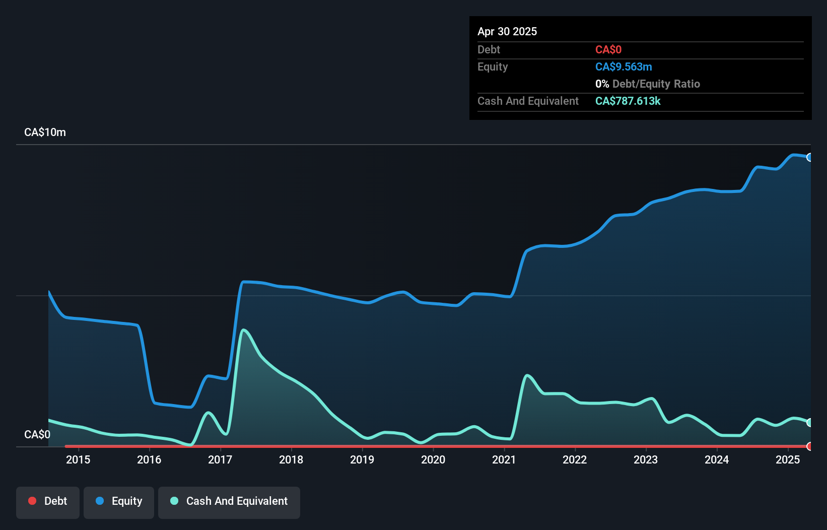 TSXV:TWR Debt to Equity History and Analysis as at Oct 2024