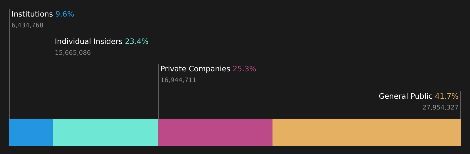 TSX:RAY Ownership Breakdown as at Aug 2026