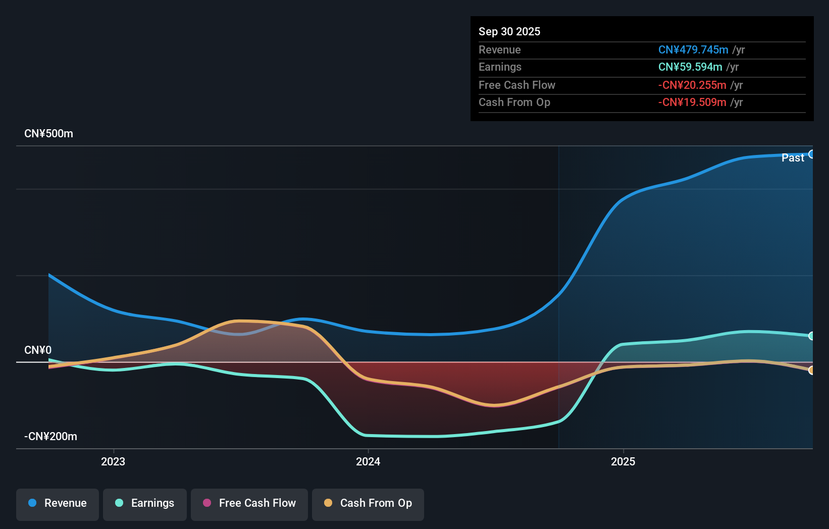 SHSE:600234 Earnings and Revenue Growth as at Dec 2025