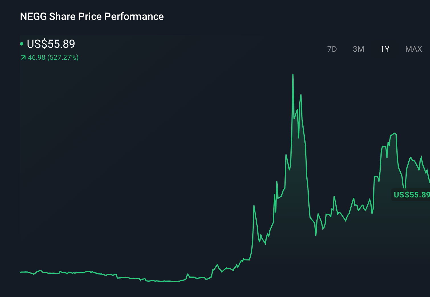 NEGG 1-Year Stock Price Chart